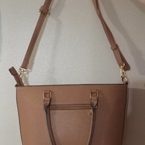 Brown double strap purse.